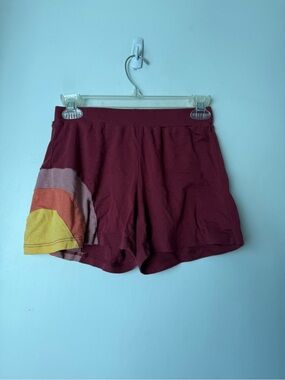 Camp Collection Burgundy Rainbow Accent Shorts XS